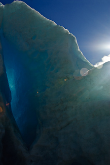 Glacier ice cave, Svartisen, Norway.